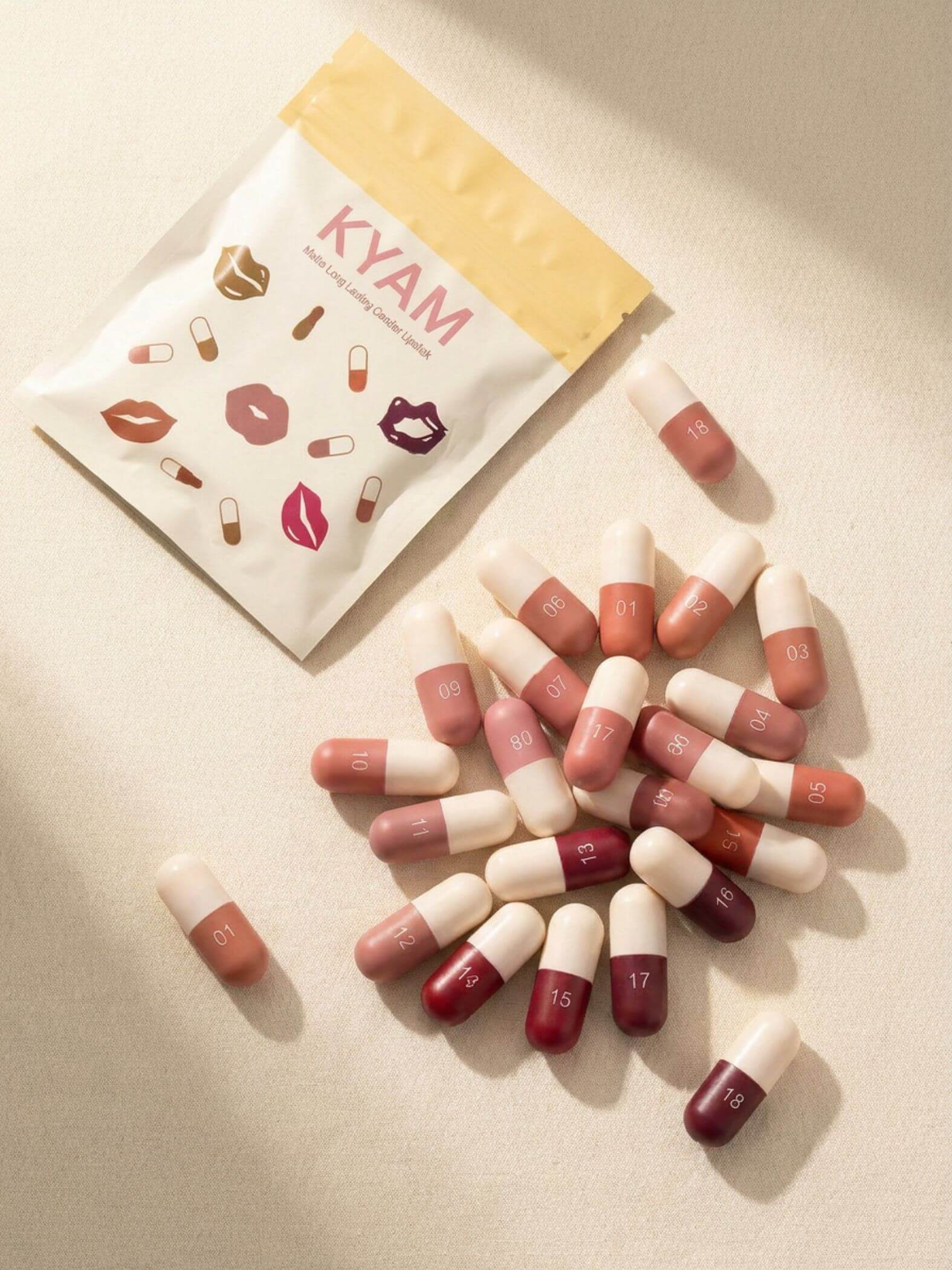 Kyam — Le Kit 18 Capsules Rouges à Lèvres